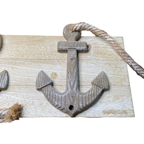 Coastal Beach Nautical Theme Decor Art Wall Hangings Mantel Pieces Wood Lot 4 u - Picture 3 of 3